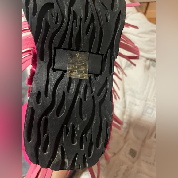 Demonia pink fringe tassel platform boots size 6 - Picture 4 of 8